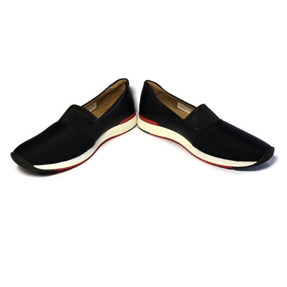 Vionic Cameo Camo Slip On Shoes Black Red Accent Sz 8.5